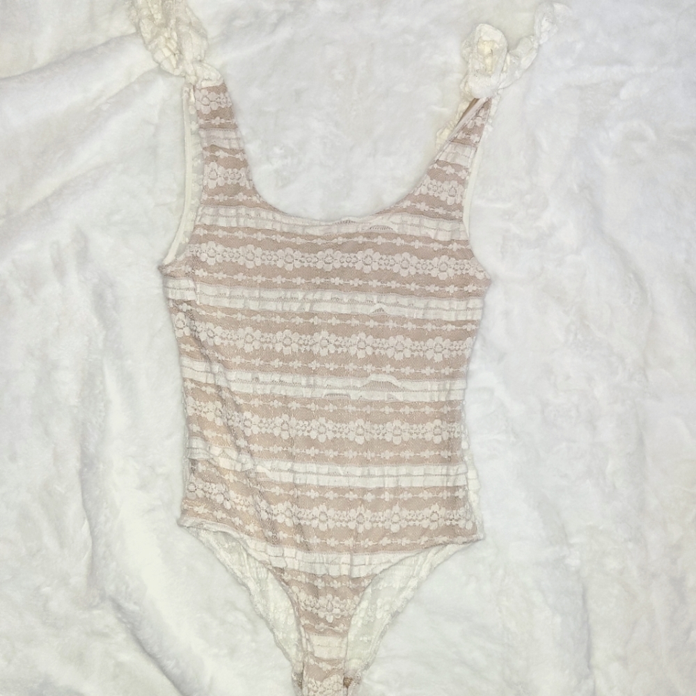 White, lace bodysuit